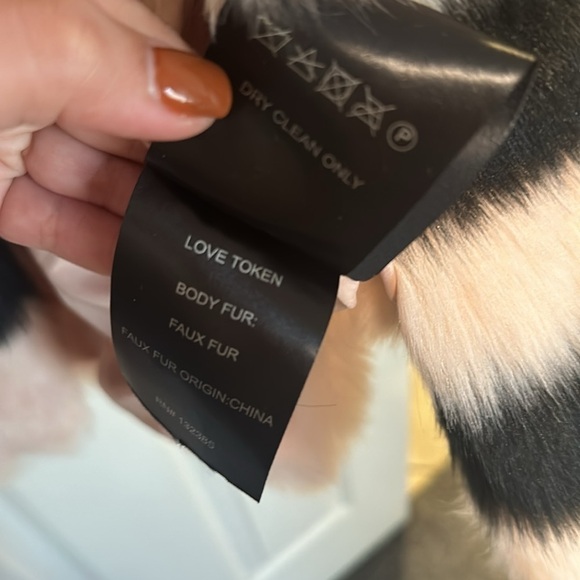 Stella + Lorenzo Fur Jacket Pink and Black - Picture 6 of 7